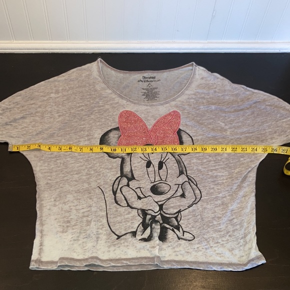 Disney mini mouse 3/4 distressed oversized beat neck lightweight shirt sz M GUC - Picture 6 of 8